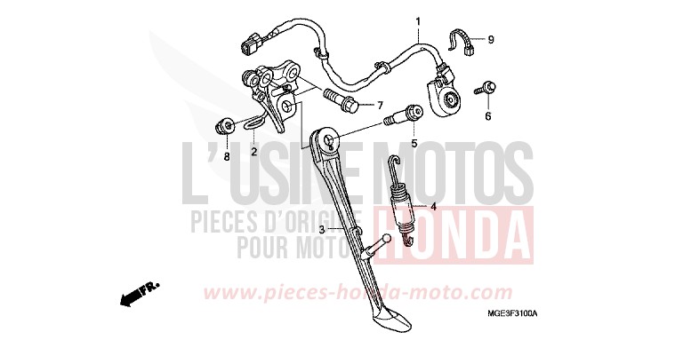 STAND for VFR1200F Dual Clutch CANDY PROMINENCE RED (R342) from 2010